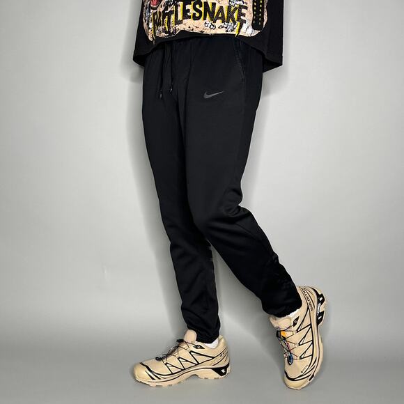 Nike Other - Vintage Y2K Nike Sweatpants Mens S Jet Black Subtle Swoosh Polyester Joggers